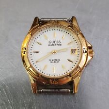 Usado, Relógio masculino GUESS WATERPRO data quartzo tom dourado Japão resistente à água 50M comprar usado  Enviando para Brazil