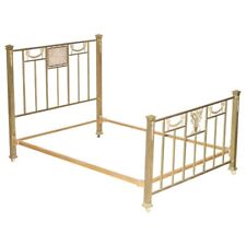 ANTIQUE VICTORIAN 1880 SOLID BRASS BED FRAME WITH MOTHER OF PEARL STYLE PANEL for sale  Shipping to South Africa