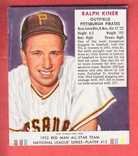 Usado, 1952 RED MAN RALPH KINER PIRATES # NL12 comprar usado  Enviando para Brazil