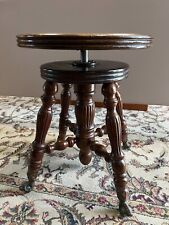 Vintage Piano Stool w/Glass Ball Claw Feet, Adjustable Swivel Seat, 18" - 23" T, used for sale  Shipping to South Africa