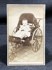 Used, Little Baby in Three Wheeled Carriage Antique CDV Photograph Cleveland OH Pic for sale  Shipping to South Africa
