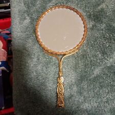 Used, French bronze hand mirror with flowers for sale  Shipping to South Africa
