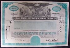 Certificado de stock Pan American World Airways, Inc beneficiario primera cadena de pared Asentamiento, usado segunda mano  Embacar hacia Argentina