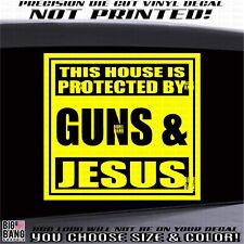 Adesivo adesivo de segurança doméstica Protected Guns & Jesus porta janela aviso cuidado  comprar usado  Enviando para Brazil