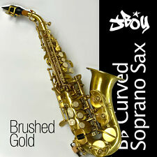 Sax soprano curvo JBOY • Saxofone BB de qualidade • Estojo • POSTAGEM EXPRESSA GRATUITA!! comprar usado  Enviando para Brazil