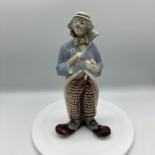 "España Porcelana Figura de Payaso Pantalones a Cuadros Flor Moño Zapatos Grandes Chaqueta Regalo 9" segunda mano  Embacar hacia Argentina