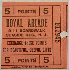 Cupom de Ingresso Vintage FECHADO Royal Arcade, Boardwalk, Seaside Heights NJ 5 pts comprar usado  Enviando para Brazil