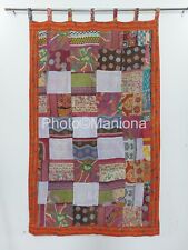 Vintage kantha handmade cotton decorative curtain 7Feet patchwork room curtains, used for sale  Shipping to South Africa