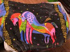 Bolsa tote de lona Laurel Burch cavalo grande multicolorida e combinando cosméticos comprar usado  Enviando para Brazil