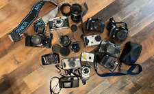 Lote de cámaras y lentes digitales y de película sin probar como están Canon Sony Minolta segunda mano  Embacar hacia Mexico