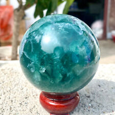 Bola de cristal esfera de cuarzo fluorita verde natural de 1,4 lb decoración de curación de Reiki segunda mano  Embacar hacia Mexico