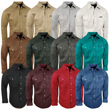 Camisa de trabalho masculina sarja faroeste algodão punhos triplos bolsos bordados comprar usado  Enviando para Brazil
