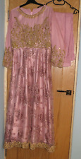 Rose Pink Embroidery Women Indian Outfit - Fit UK 8-10 for sale  Shipping to South Africa