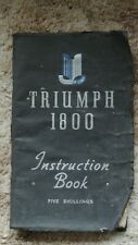 Triumph 1800 instruction for sale  BROMLEY