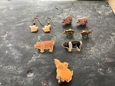 Group Of Piggy Earrings, Ear Studs And Brooches for sale  Shipping to South Africa