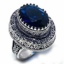 Anillo de joyería de piedras preciosas de tanzanita azul plata esterlina 925 talla 8 segunda mano  Embacar hacia Argentina