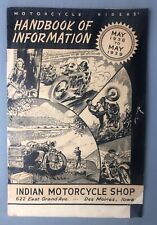 Catálogo manual de información para motociclistas de Indian Motorcycle Shop 1938 segunda mano  Embacar hacia Argentina