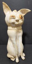 RARE STUDIO POTTERY SPHYNX CAT  COOKIE JAR FUNNY FACE SIGNED for sale  Bushnell
