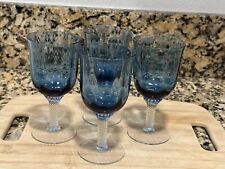 Conjunto de 4 taças de vinho azul cobalto cristal Gorham excelente comprar usado  Enviando para Brazil