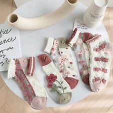 Calcetines con estampado floral Kawaii - Mezcla de algodón Calcetín corto para mujeres Moda Calzado 5 pares, usado segunda mano  Embacar hacia Argentina