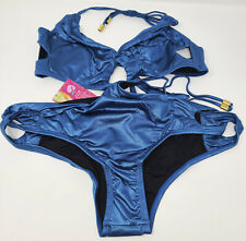 PARADIZIA Blue Shiny Monokini 2 PC Swimwear - Paradizialand - SIZE Medium NEW for sale  Shipping to South Africa