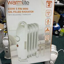 Warmlite 650W Oil Filled Radiator, 5 Fin Portable Electric Heater - White for sale  Shipping to South Africa