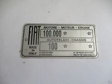 Nameplate fiat 100 d'occasion  Expédié en Belgium