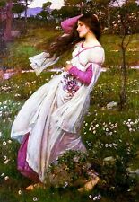 Windflowers William Waterhouse Pre Raphaelite Canvas Art Poster Print Painting , used for sale  HEREFORD