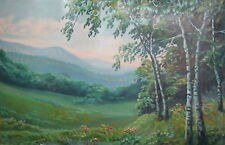 Antique oil painting forest landscape for sale  Shipping to Canada