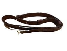 Vintage Military Brown Leather Rifle Long Gun Sling Adjustable Strap for sale  Shipping to South Africa