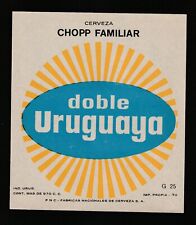 Original Vintage Uruguay DOBLE URUGUAYA CHOP FAMILIAR Etiqueta Cerveza 970cc G25  segunda mano  Embacar hacia Argentina