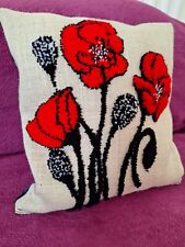 Handmade cushion poppy for sale  TELFORD