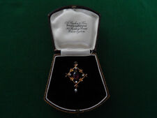 Used, Antique Edwardian 9ct Gold Amethyst & Pearl Pendant Necklace c1910 for sale  WIRRAL