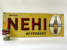 Placa de metal vintage original NEHI SODA Donaldson Art Sign Co. #1507, usado comprar usado  Enviando para Brazil