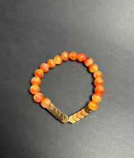 Berloque de miçangas elásticas pedra do sol pulseira cor laranja-ouro estilo feminino joias comprar usado  Enviando para Brazil