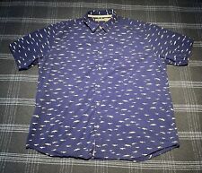 Camisa azul masculina Boca Classics Island Wear tamanho XXL com botões estampa de tubarões. comprar usado  Enviando para Brazil