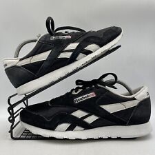 REEBOK CLASSIC BLACK TRAINERS SIZE UK 9 SUEDE CASUAL GYM RETRO WHITE for sale  Shipping to South Africa