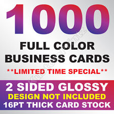 1000 FULL COLOR BUSINESS CARDS W/ YOUR ARTWORK READY TO PRINT - 2 SIDED GLOSSY for sale  Shipping to South Africa