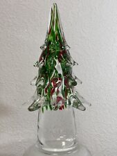 Vidrio artístico soplado a mano de Murano árbol de Navidad remolino cristal de plomo? Rojo verde 10,5, usado segunda mano  Embacar hacia Argentina