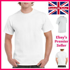 Used, WHITE Mens Plain T-Shirt, Gildan Heavy Cotton Tee - New Value Blank T Shirt for sale  Shipping to South Africa