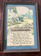 Antique 1925 Buzza Motto Framed Litho Poem: “The Winding Road”; 7.75x10.75” for sale  Shipping to South Africa