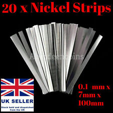 20 Pieces 0.1x7x100mm nickel strip sheets for battery spot welding machine DIY for sale  Shipping to South Africa