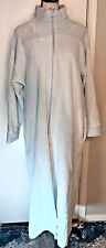 Vintage Stan Herman Chenille Robe Housecoat Medium Light Blue Zip Cotton Modest for sale  Shipping to South Africa
