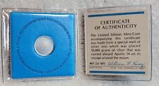 Usado, Mini moeda de prata Apollo 14 Moon 1971 com certificado de autenticidade comprar usado  Enviando para Brazil