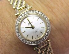 Elegant Ladies Belair 14k Gold & Diamond Wrist Watch 6.25 inch long   for sale  Cathedral City
