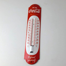 Vintage Drink Coca Cola Sign - Soda Pop Gas Ad Sign on Porcelain Thermometer for sale  Shipping to South Africa