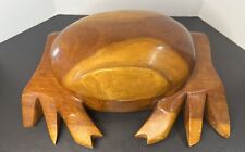 Wooden Vintage Hand Carved Crab Trinket Dish Bowl With Lid Made in Haiti for sale  Shipping to South Africa