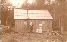 Used, Family Posing in Front of Their Small CABIN, Early Real Photo Postcard for sale  Shipping to South Africa
