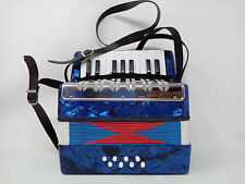 Mini acordeão 17 teclas 8 baixos para crianças/iniciantes, azul com alças comprar usado  Enviando para Brazil