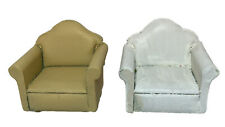 Muebles para casa de muñecas 2 brazos sillas fáciles beige blanco aspecto en mal estado sala de estar segunda mano  Embacar hacia Argentina